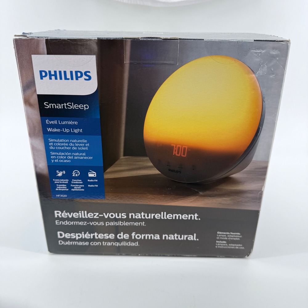 Philips SmartSleep Wake-Up Light HF3520 Sunrise Simulation White Solid